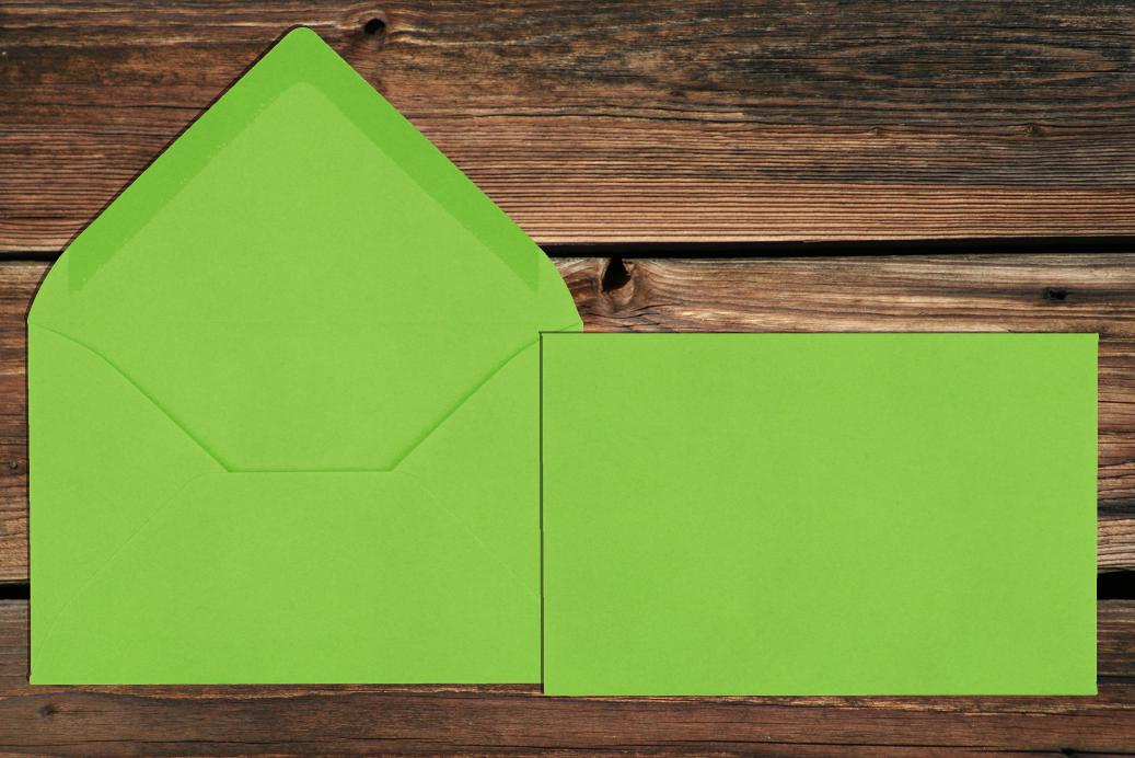 Briefhüllen 90x140 mm Nassklebend Apfelgrün 120 g/qm